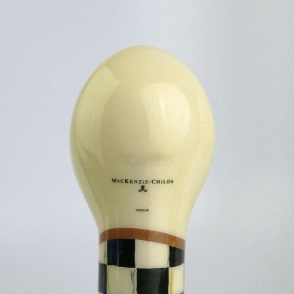 MACKENZIE CHILDS ICE CREAM SCOOP COURTLY CHECK ENAMELED NEW ORIGINAL BOX - Picture 4 of 6